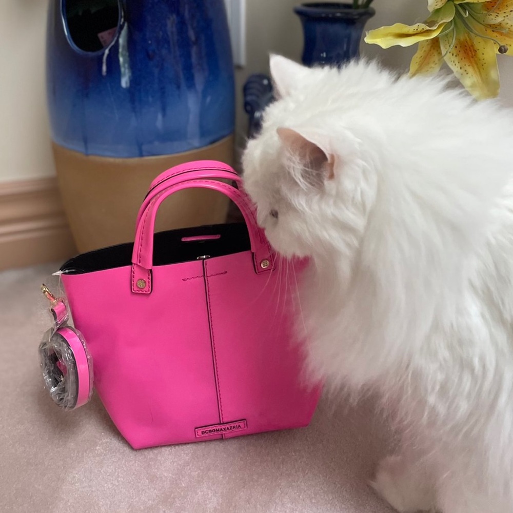 BCBGMAXAZRIA mini sienna tote bag purse neon pink BRAND NEW WITH TAGS